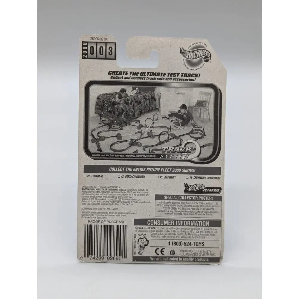 Hot Wheels Future Fleet 2000 Series Jeepster Black Die Cast